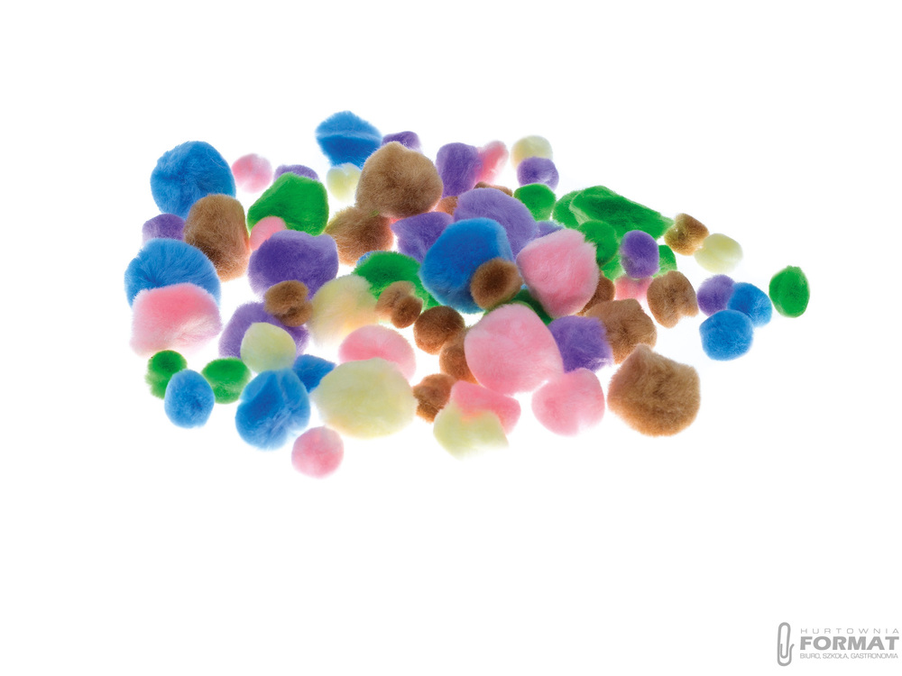 Pompony puszyste Brewis MIX pastelowe 78 sztuk 1