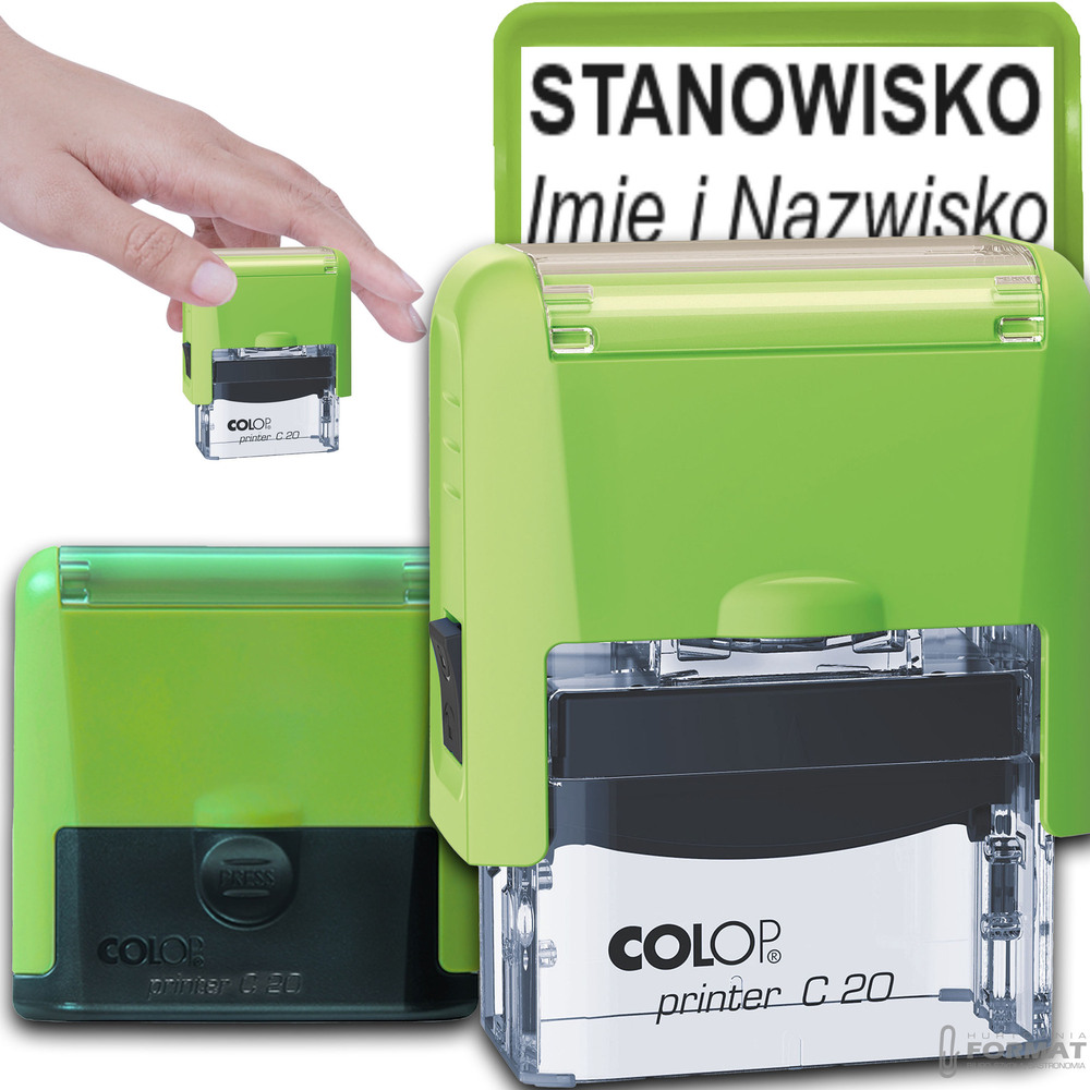 PIECZĄTKA COLOP C20 DO 4 LINII FIRMOWA IMIENNA BIUROWA PROJEKT + GUMKA 1
