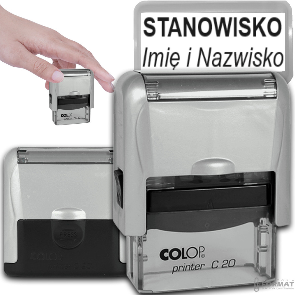 PIECZĄTKA COLOP C20 DO 4 LINII FIRMOWA IMIENNA BIUROWA PROJEKT + GUMKA 1