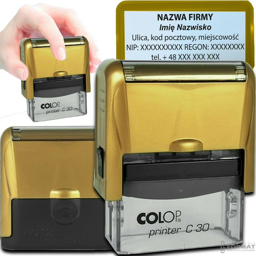 PIECZĄTKA COLOP C30 DO 6 LINII FIRMOWA IMIENNA BIUROWA PROJEKT + GUMKA 1