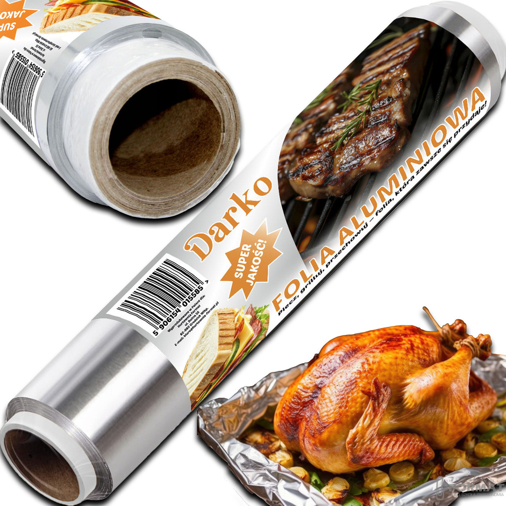 FOLIA ALUMINIOWA SPOŻYWCZA DARKO 60m CATERING GASTRONOMICZNA GRUBA MOCNA 1