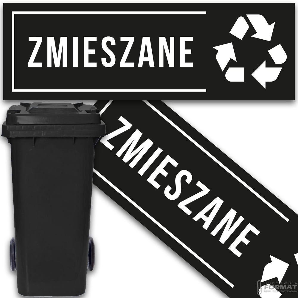 NAKLEJKA NA KOSZ ZMIESZANE 30x10 cm 1