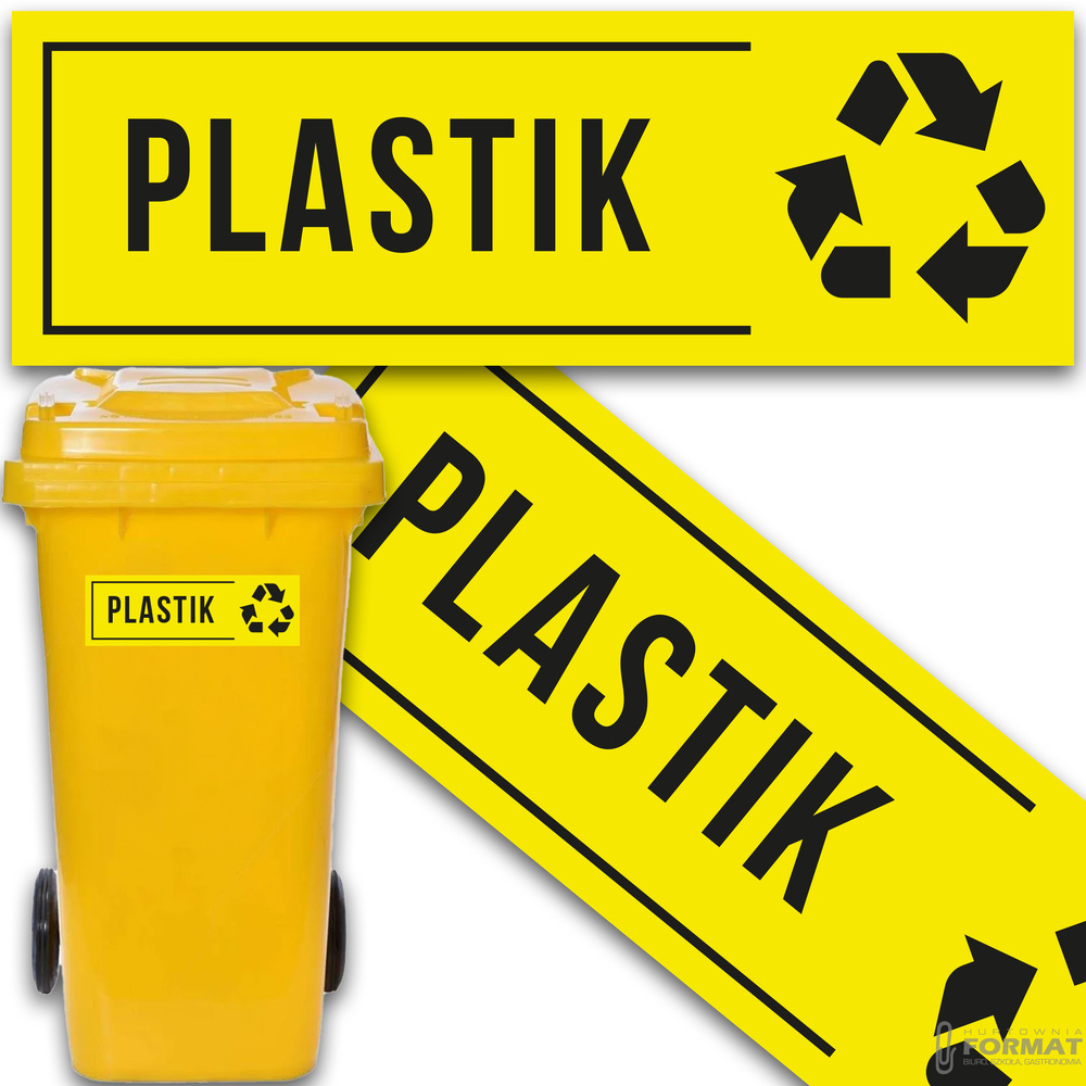 NAKLEJKA NA KOSZ PLASTIK 30x10 cm 1