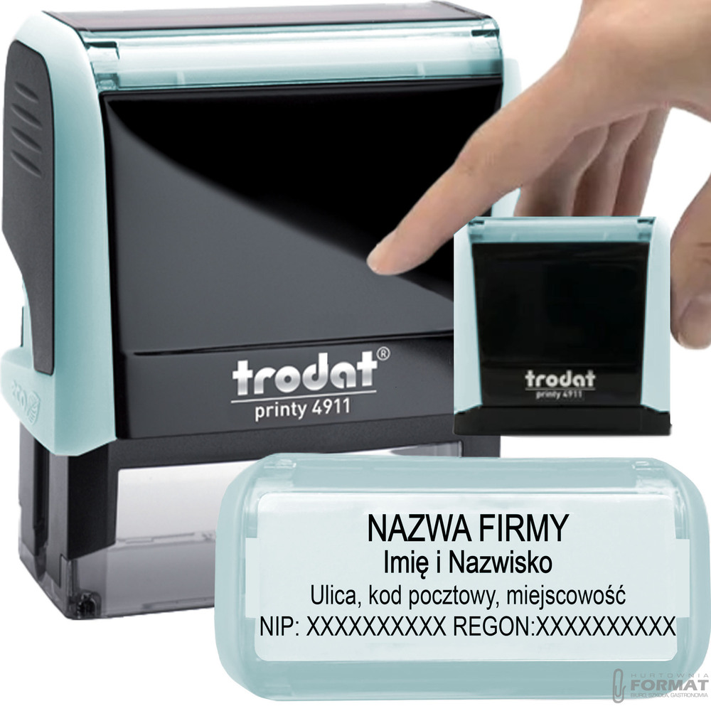PIECZĄTKA TRODAT 4911 DO 4 LINII FIRMOWA IMIENNA BIUROWA PROJEKT + GUMKA 1