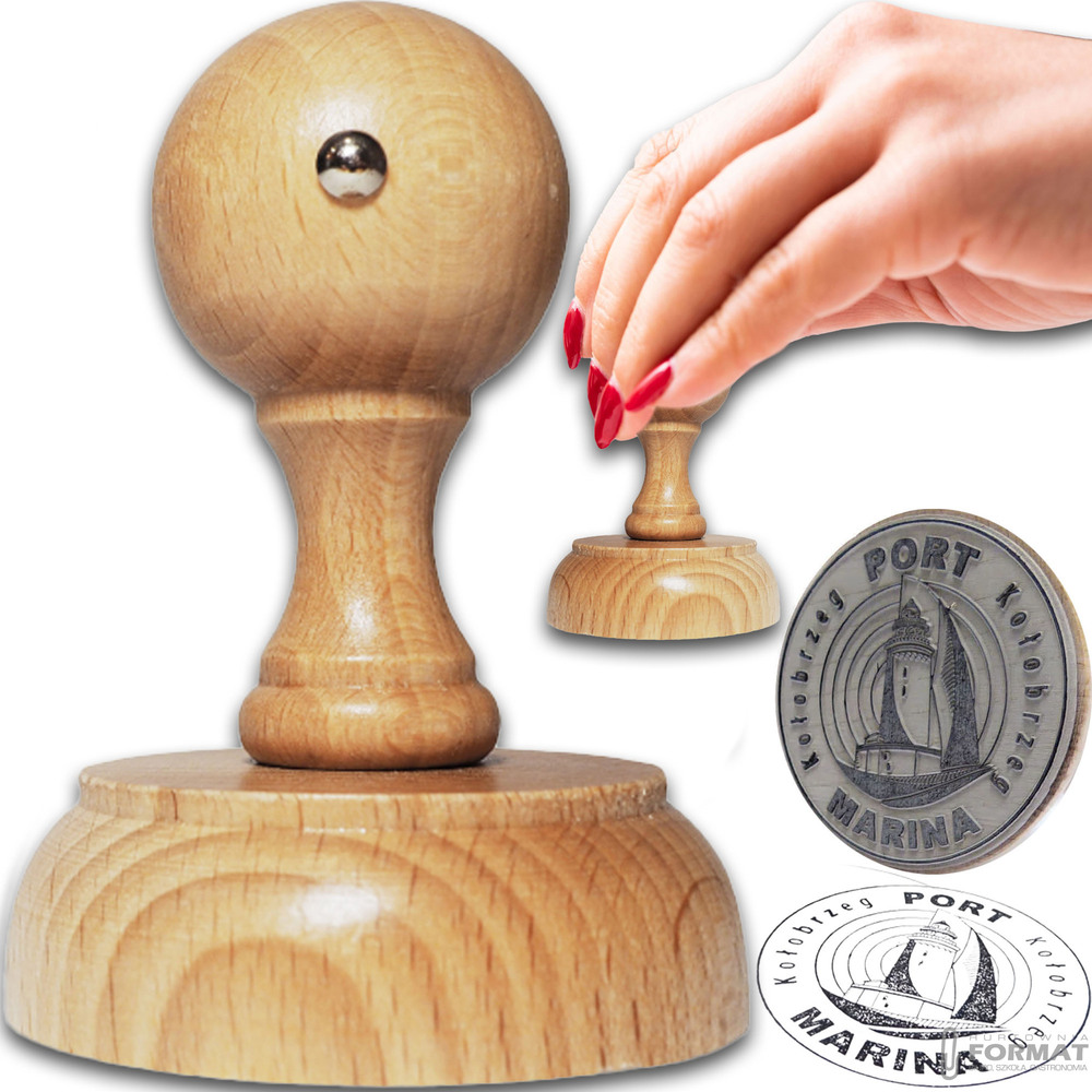 STEMPEL RĘCZNY PIECZĄTKA Z LOGIEM R60mm DECOUPAGE PROJEKT+GUMKA 1