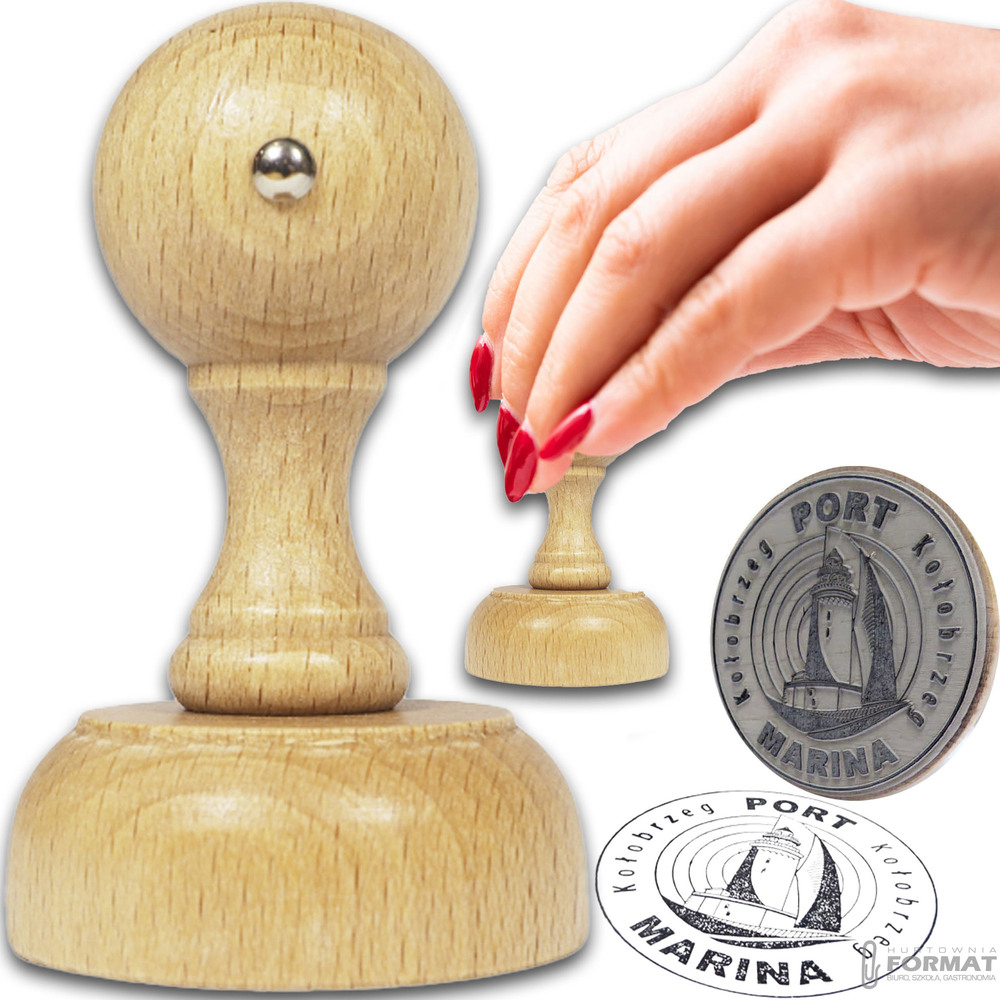 STEMPEL RĘCZNY PIECZĄTKA Z LOGIEM R50mm DECOUPAGE PROJEKT+GUMKA 1