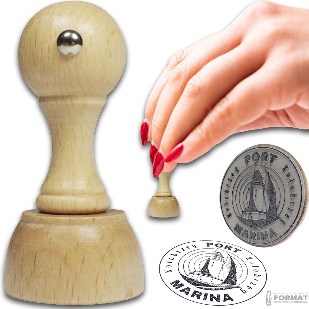 STEMPEL RĘCZNY PIECZĄTKA Z LOGIEM R30mm DECOUPAGE PROJEKT+GUMKA 1