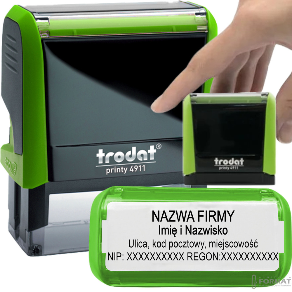 PIECZĄTKA TRODAT 4911 DO 4 LINII FIRMOWA IMIENNA BIUROWA PROJEKT + GUMKA 1