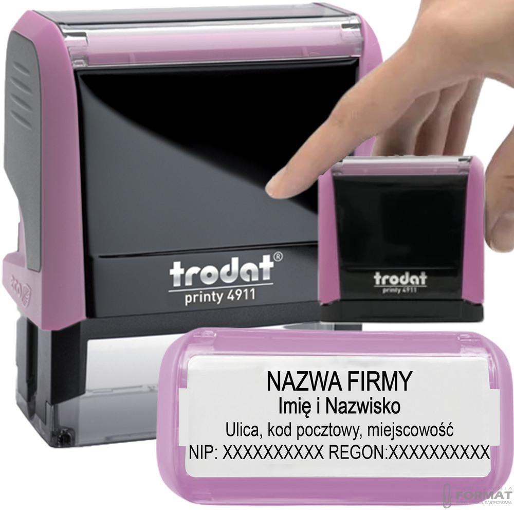 PIECZĄTKA TRODAT 4911 DO 4 LINII FIRMOWA IMIENNA BIUROWA PROJEKT + GUMKA 1