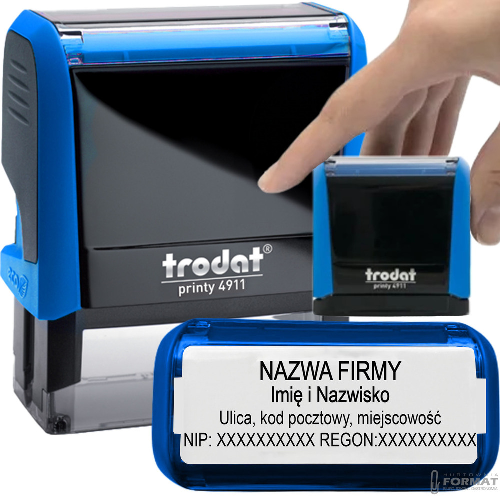 PIECZĄTKA TRODAT 4911 DO 4 LINII FIRMOWA IMIENNA BIUROWA PROJEKT + GUMKA 1