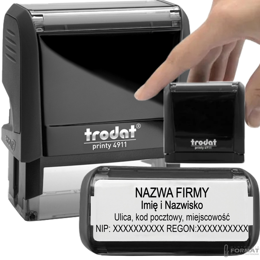 PIECZĄTKA TRODAT 4911 DO 4 LINII FIRMOWA IMIENNA BIUROWA PROJEKT + GUMKA 1