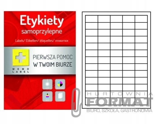 ETYKIETY SAMOPRZYLEPNE A4 100 ARKUSZY 38 x 21,2 mm 1