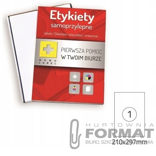 ETYKIETY SAMOPRZYLEPNE A4 100 ARKUSZY 210 x 297 mm 1