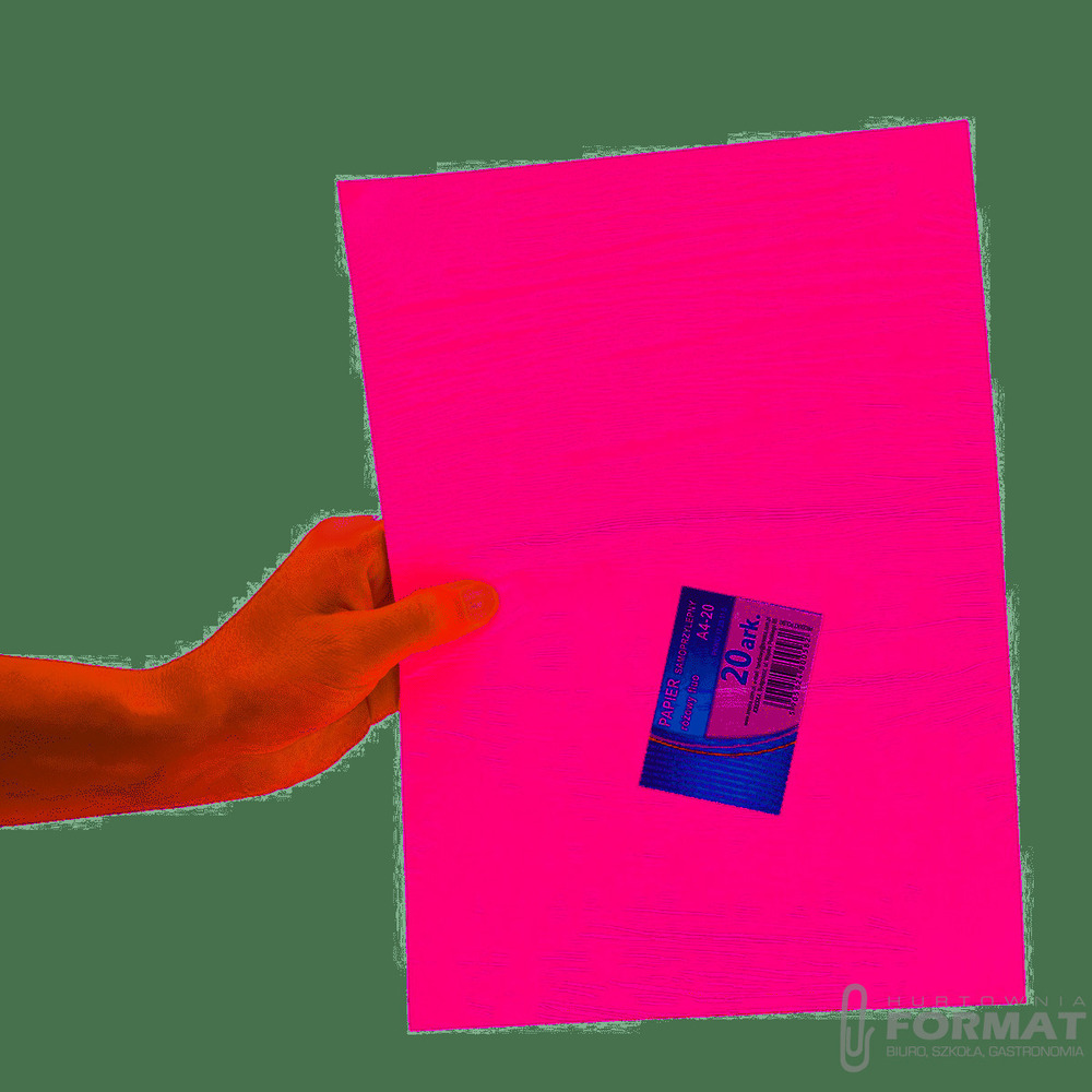 Kreska Papier samoprzylepny różowy fluo A4 20 ark. 1