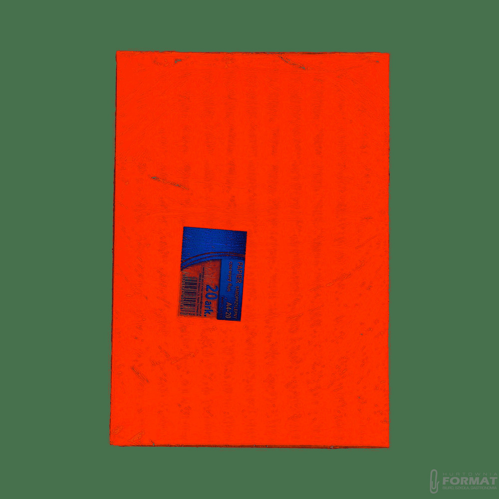 Kreska Papier samoprzylepny Czerwony fluo A4 20ark 1