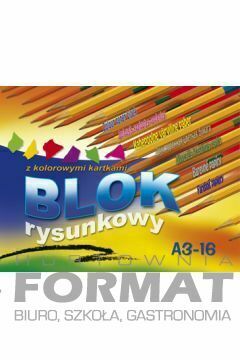 Blok rysunkowy kolorowy A3 16 kartek Kreska 1