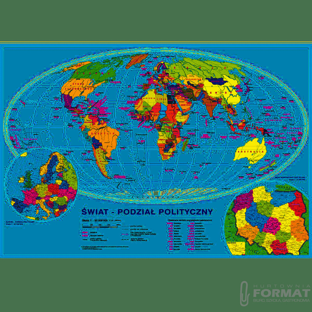 Podkładka na biurko Mapa Świata dwustronna 1