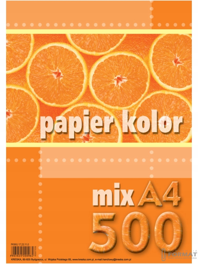 Papier ksero Kreska A4 80g mix 5 kolorów 500kartek 1