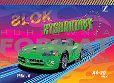 Blok rysunkowy A4/20 Kreska Biały Premium 100g/m2 1
