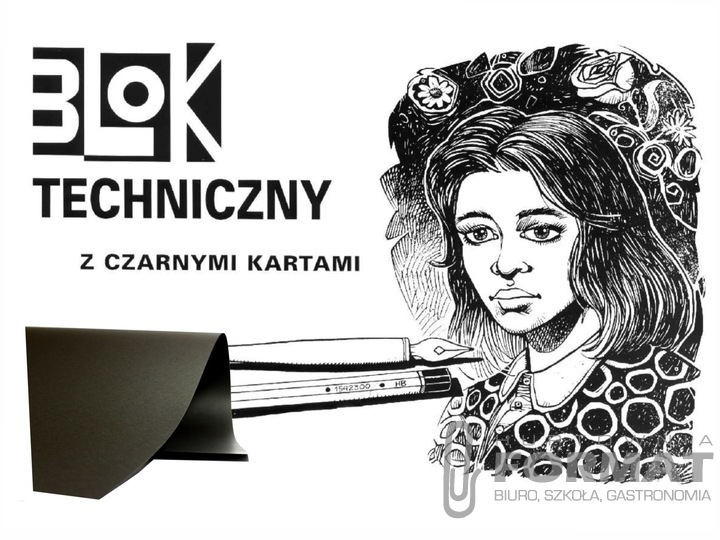 BLOK TECHNICZNY A3 CZARNY KRESKA 00015 1