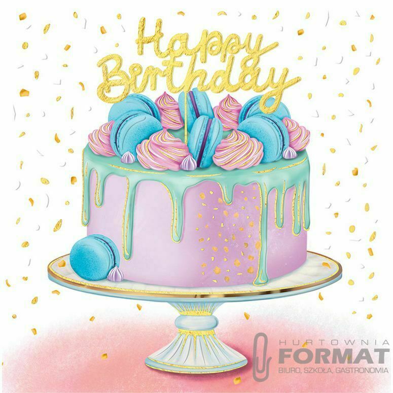 Kartka składana Henry KARNET KW TŁ TORT HAPPY BIRTHDAY kw (5905701480258) 1