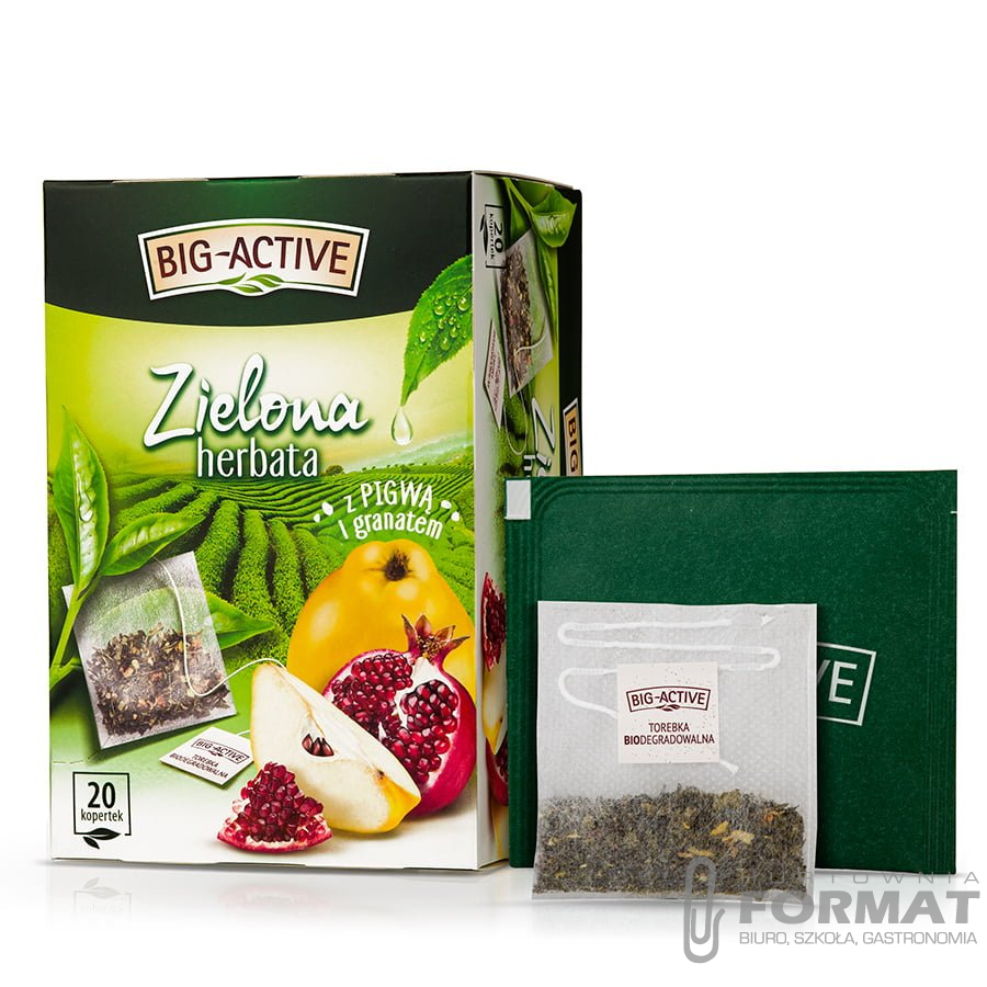 Herbata BIG ACTIV zielona o smaku pigwy i granatu 1