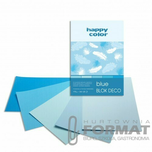 BLOK DECO NIEBIESKI A4 20K 170G 5 ODCIENI 1