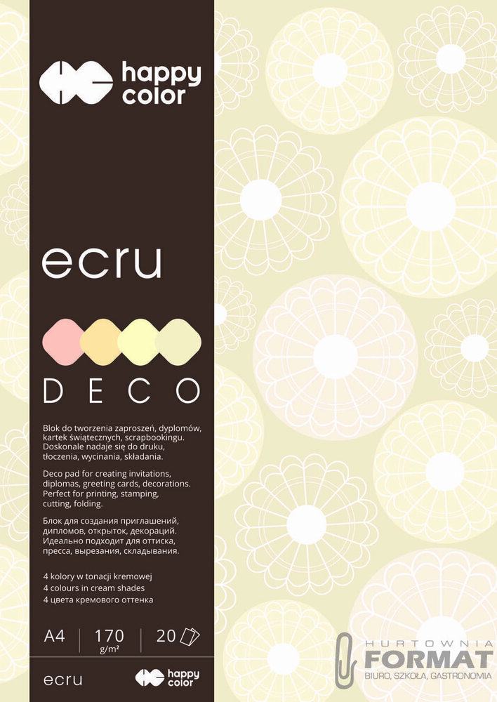 BLOK DECO ECRU A4 20K 170G 4 ODCIENIE 1