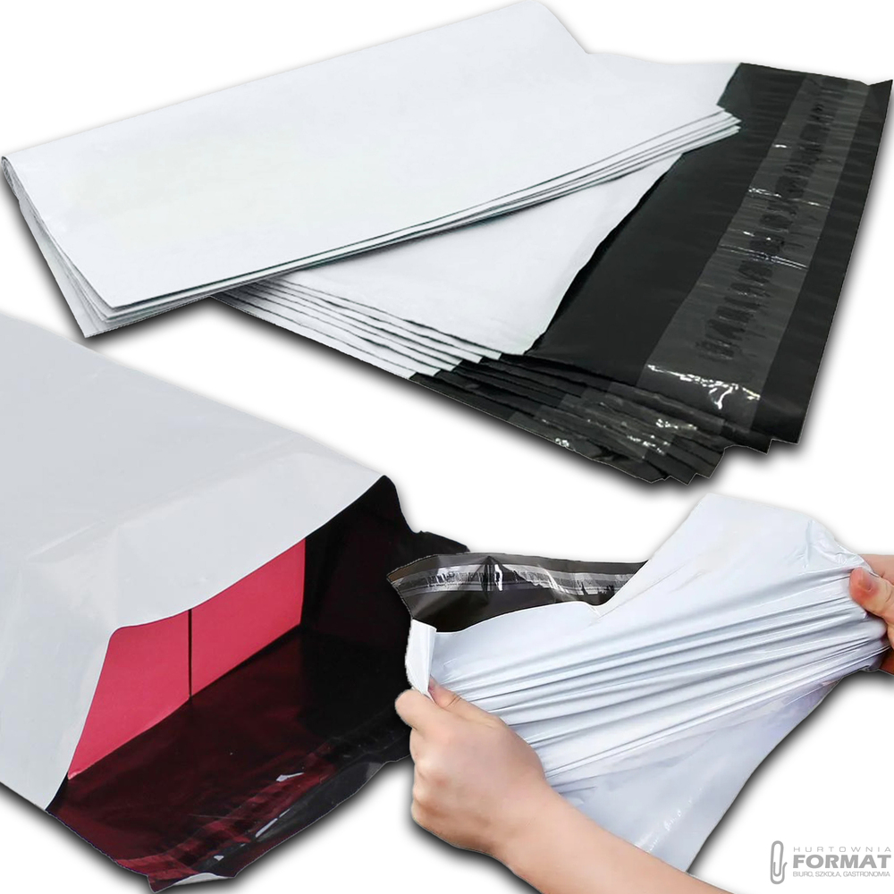 FOLIOPAKI KURIERSKIE B5 KOPERTY FOLIOPAK 190x250 MOCNE 50SZT BIAŁE 1