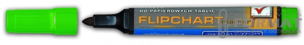 MARKER GRANIT FLIPCHART ZIELONY OKRĄGŁA KOŃC. 1