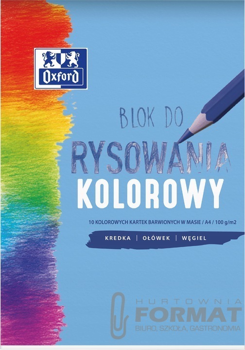 Blok rysunkowy kolorowy A4 10 kartek Oxford 1