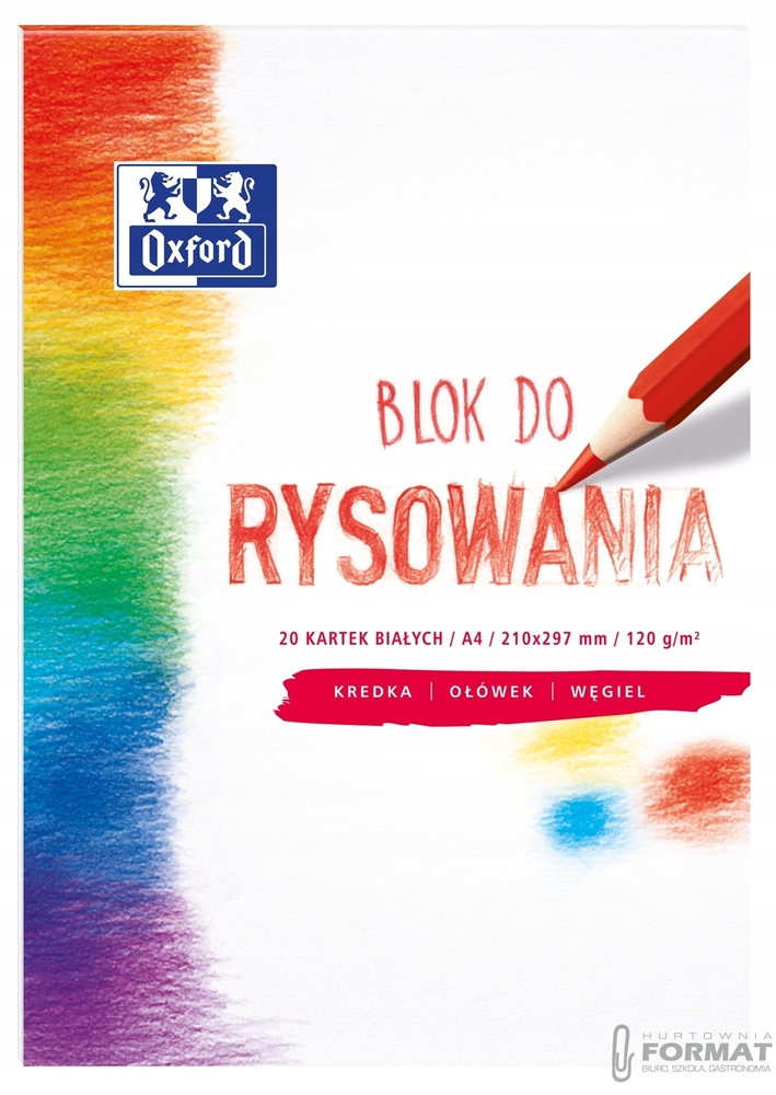 BLOK RYSUNKOWY A4/20 BIAŁY OXFORD 120G 1