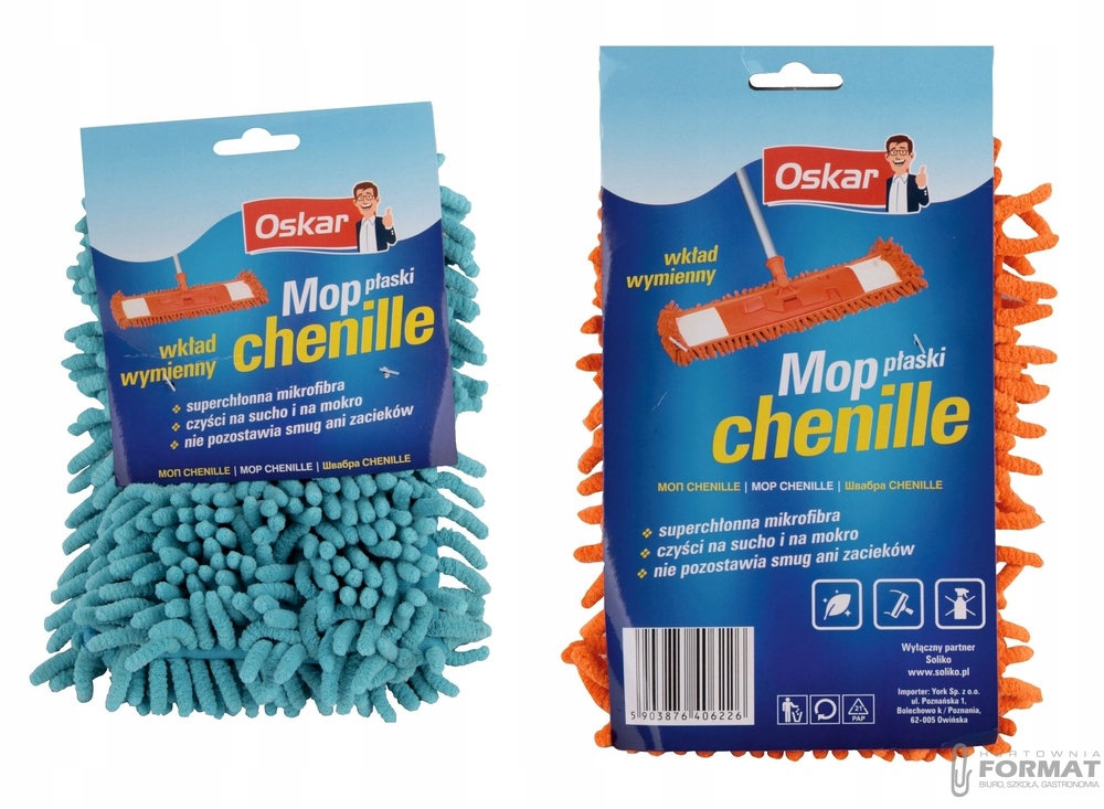 Wkład Mopa Płaski Chenille mikrofibra Zapas Oskar 1