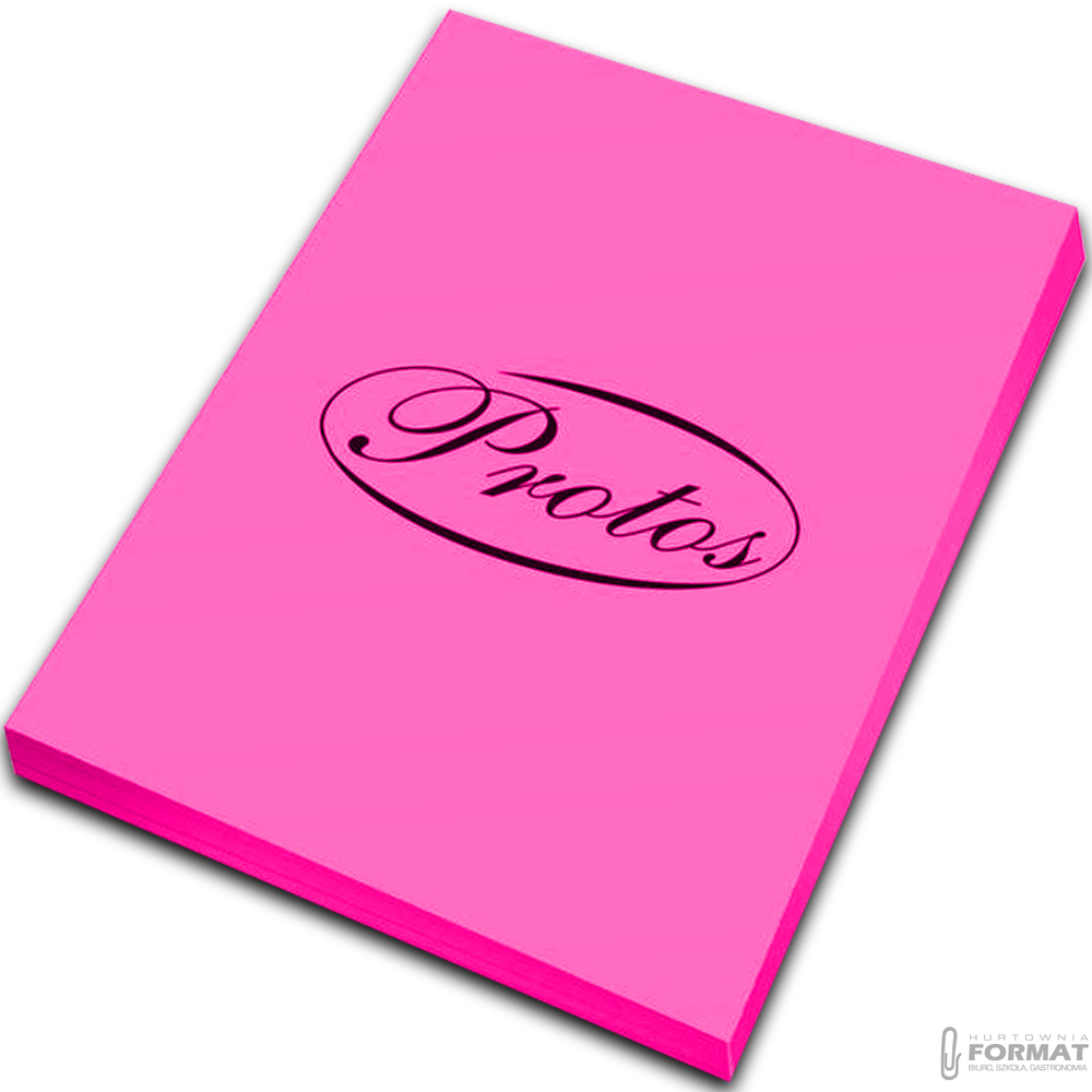 PAPIER KSERO KOLOR PROTOS A4 75g RÓŻOWY NEON 100 ARKUSZY KARTEK 1