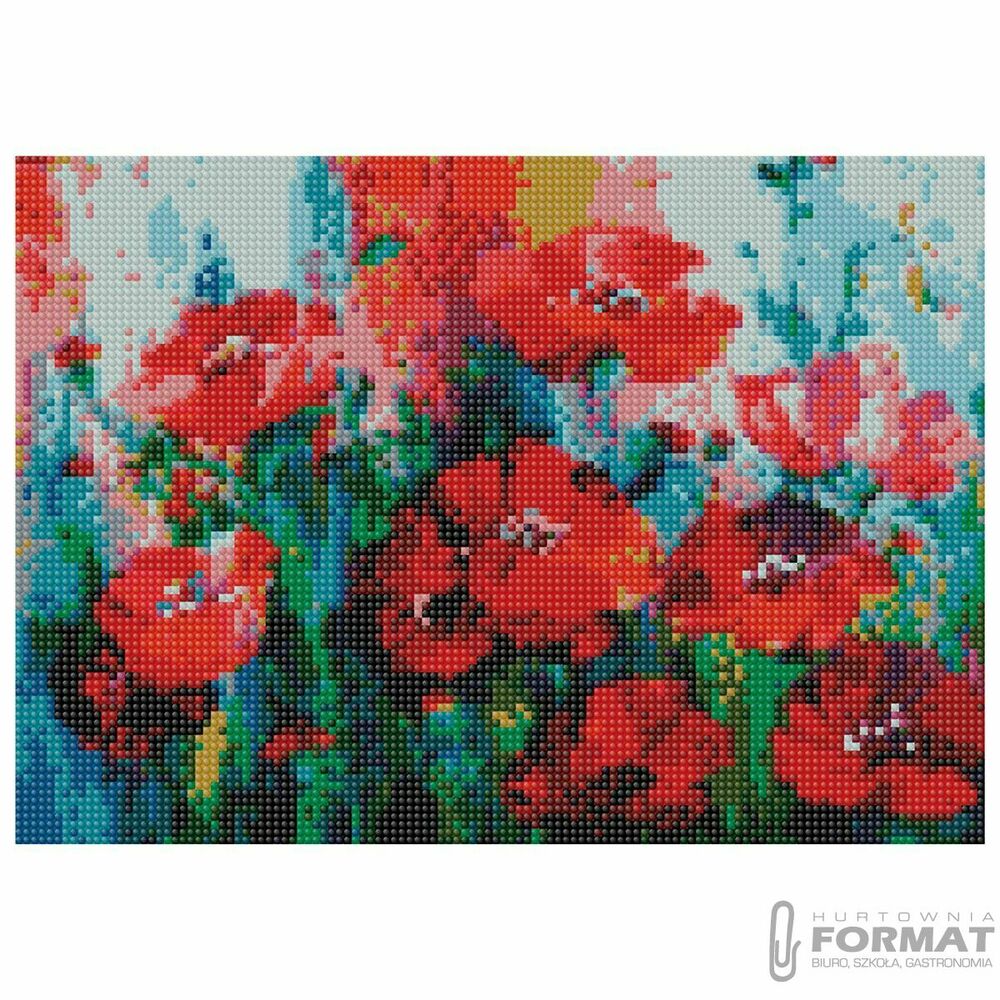 Zestaw kreatywny Flamingo Diamentowa mozaika 30x40cm Maki (TBS01884-2) 1
