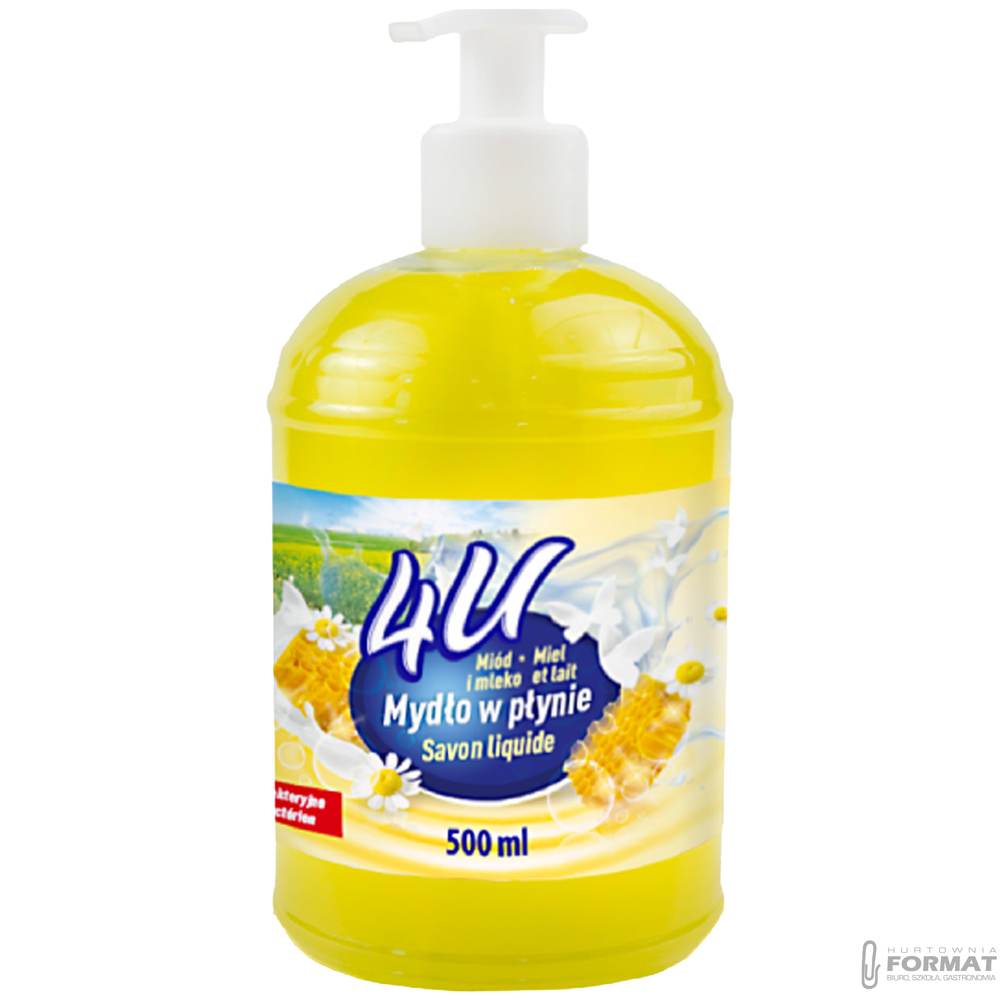 4U Mydło w płynie 500ml Miód i mleko 1