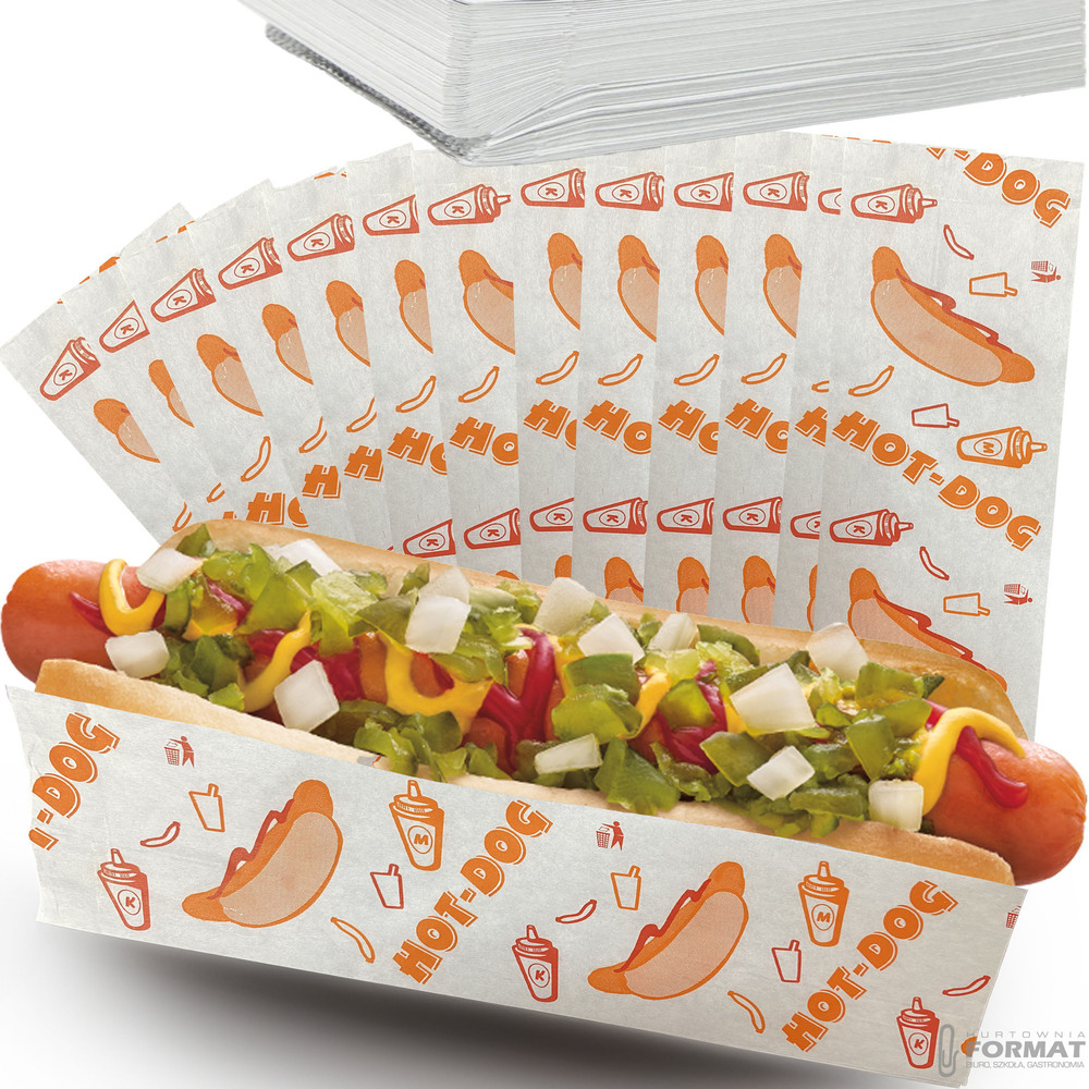 OPAKOWANIE PAPIEROWE Hot-Dog koperta torba 200szt 20x7cm 1