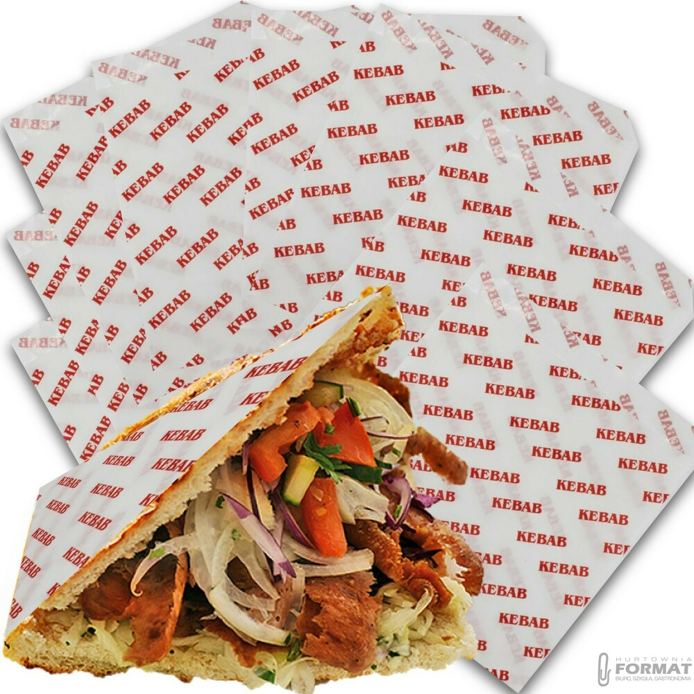 KOPERTA FOLIOWANA OPAKOWANIE PAPIEROWE DO KEBAB DUŻA 19x17cm 200szt 1