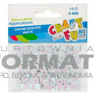 Cekiny kremowe, guziki białe 439338 1