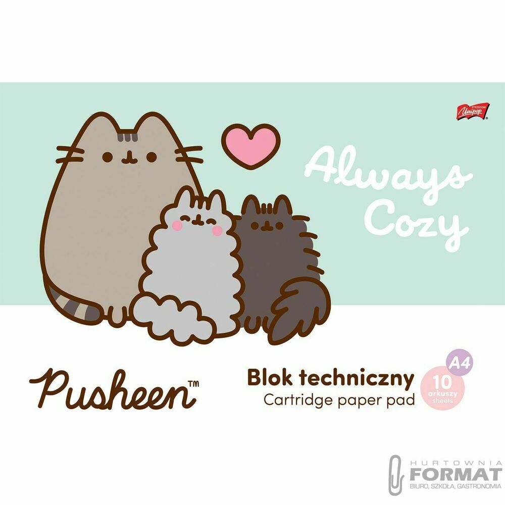 Blok techniczny St.Majewski Pusheen A4 biały 10k 1