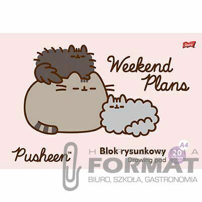 Blok rysunkowy Unipap Pusheen A4 biały 20k 1