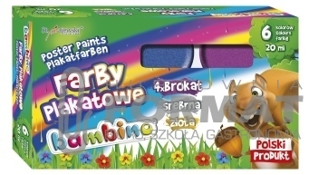 FARBY PLAKATOWE BROKATOWE BAMBINO 6 KOLORÓW 1