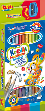 Bambino Kredki dwustronne trójkątne 12/24 kolory 1