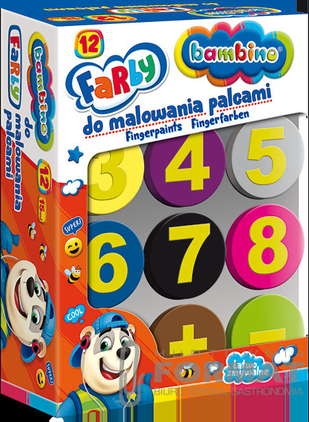 Bambino Farby do malowania palcami 12 kolorów 1