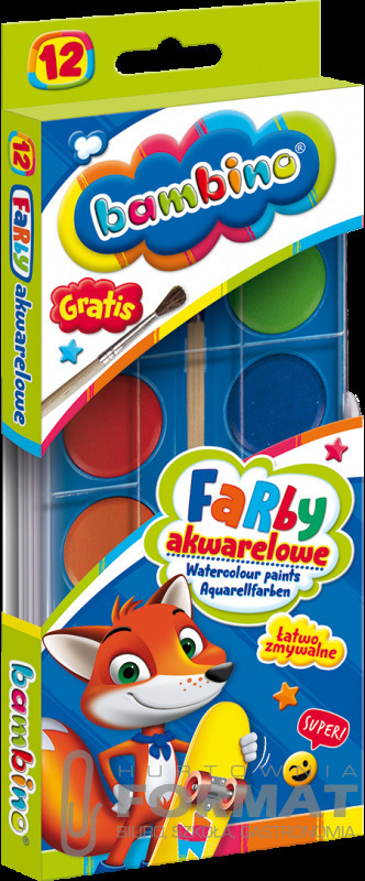 Bambino Farby akwarelowe 12 kolorów 1