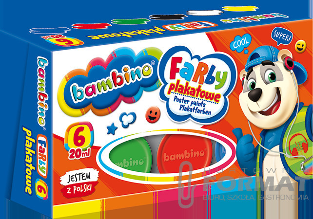 Bambino Farby plakatowe 20 ml 6 kolorów 1
