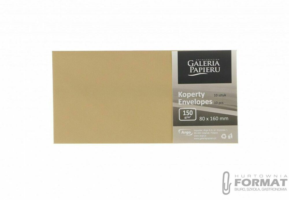 Koperta Galeria Papieru pearl złoty k złoty [mm:] 80x160 (280494) 10 sztuk 1
