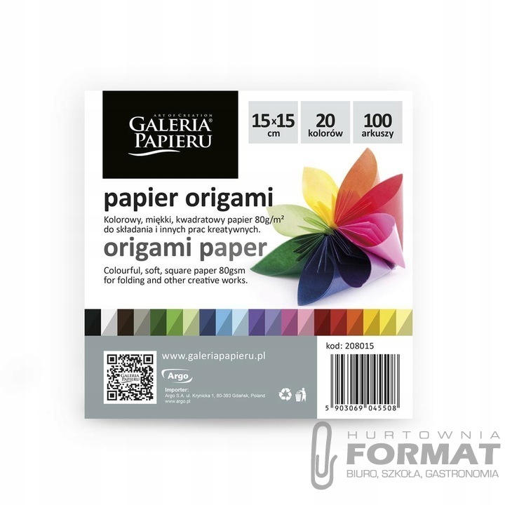 Papier do origami mix kolor 15 x 15 cm 100 karte 1