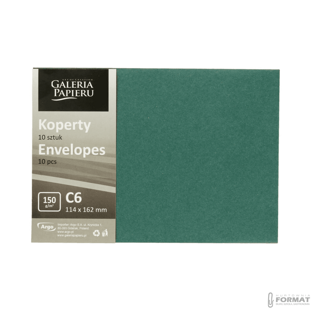 KOPERTA C6 PEARL ZIELONY A10 150G 1