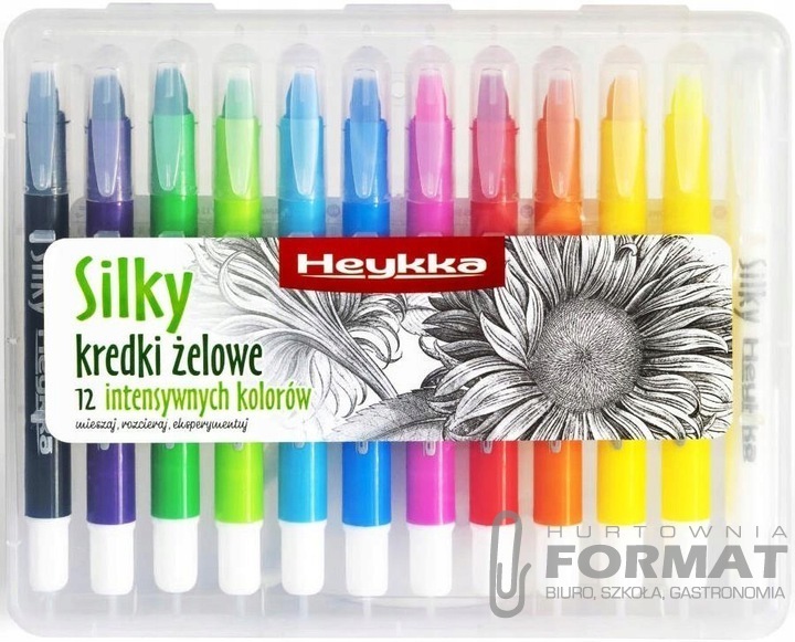 KREDKI ŻELOWE SILKY 12KOL HEYKKA 1